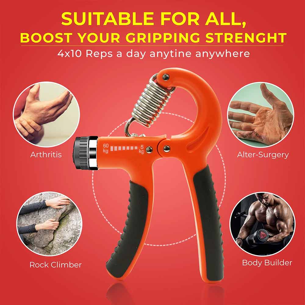 Adjustable Hand Grip Strengthener – 5–60 kg Forearm, Wrist & Finger Trainer