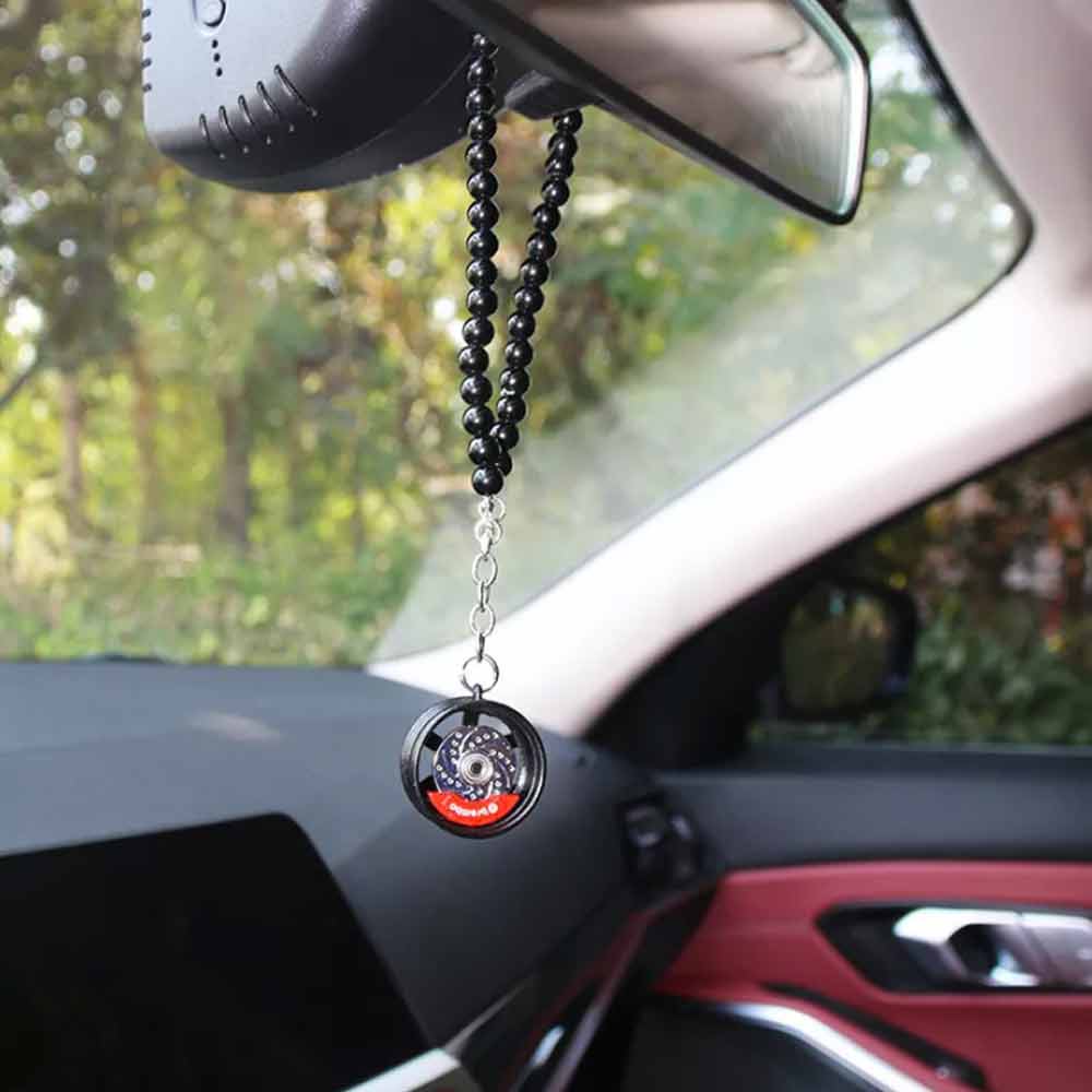 Car Pendant Decoration Metal Hanging Auto Interior Wheel Hub Rear View Mirror