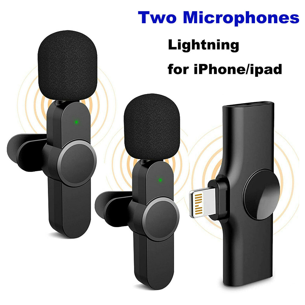 Wireless Lavalier Microphone Mini Mic For Android iPhone ipad Vlog Live Stream
