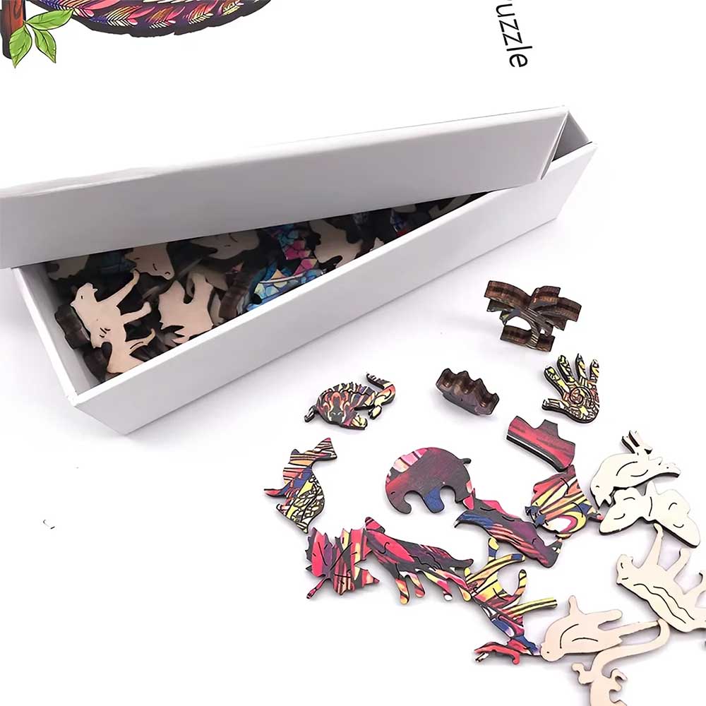 Unique Cat Pattern Wooden Jigsaw Puzzle – Artistic Irregular Shapes Home Decor & Mindful Gift