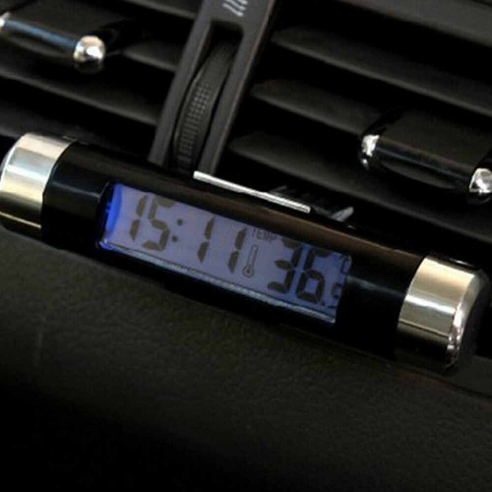 Dashboard Digital Car LCD Backlight Calendar Clock Blue Thermometer Time