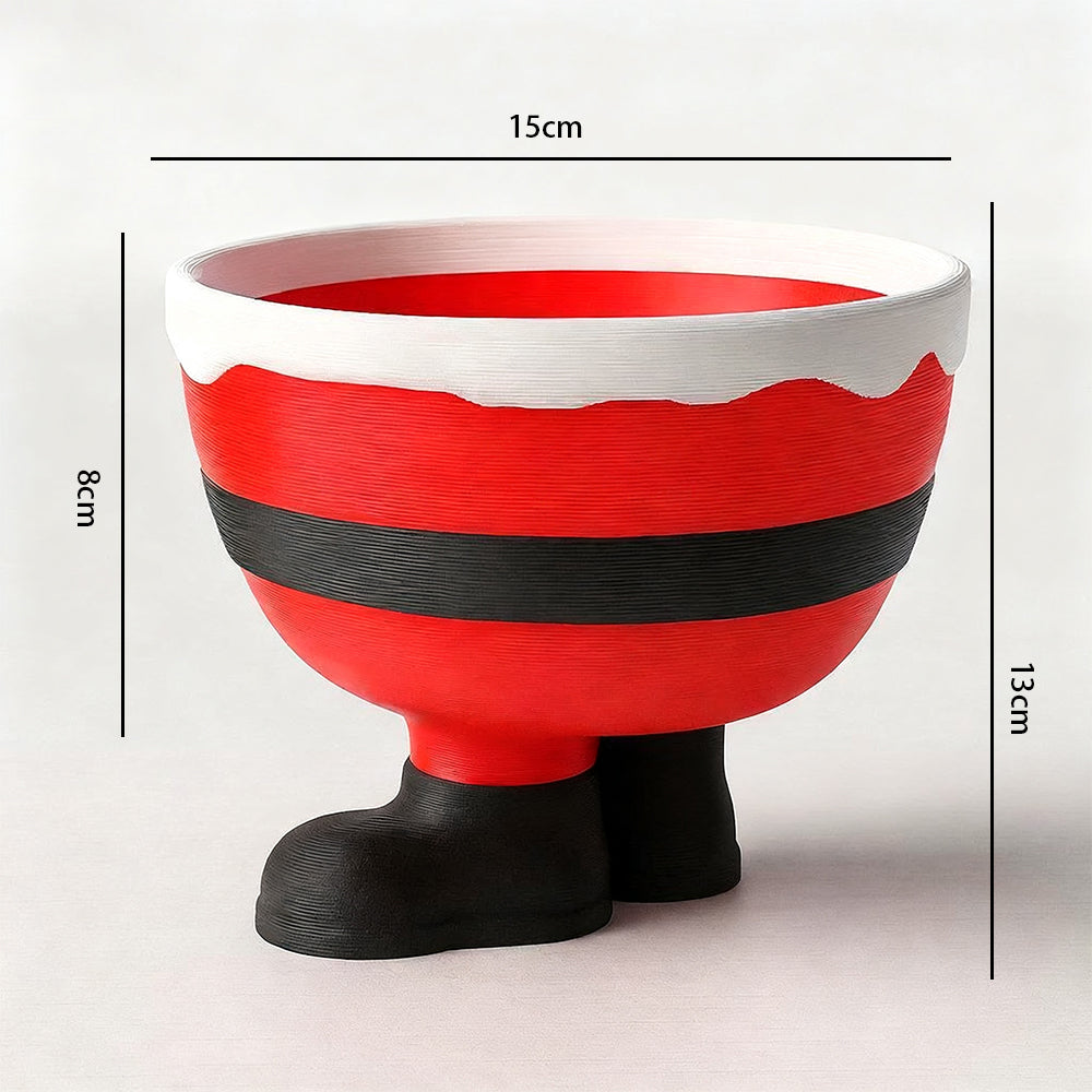 3D Printed Christmas Feet Bowl – Santa & Elf Candy Holder in Festive Red