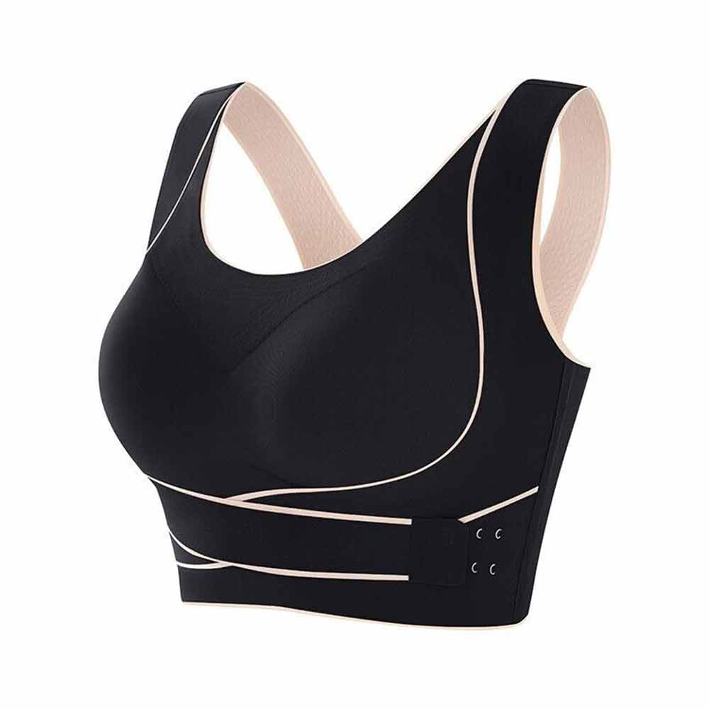Women Comfy Corset Bra Sport Front Cross Seamless Smooth Liner Side Buckle Bra