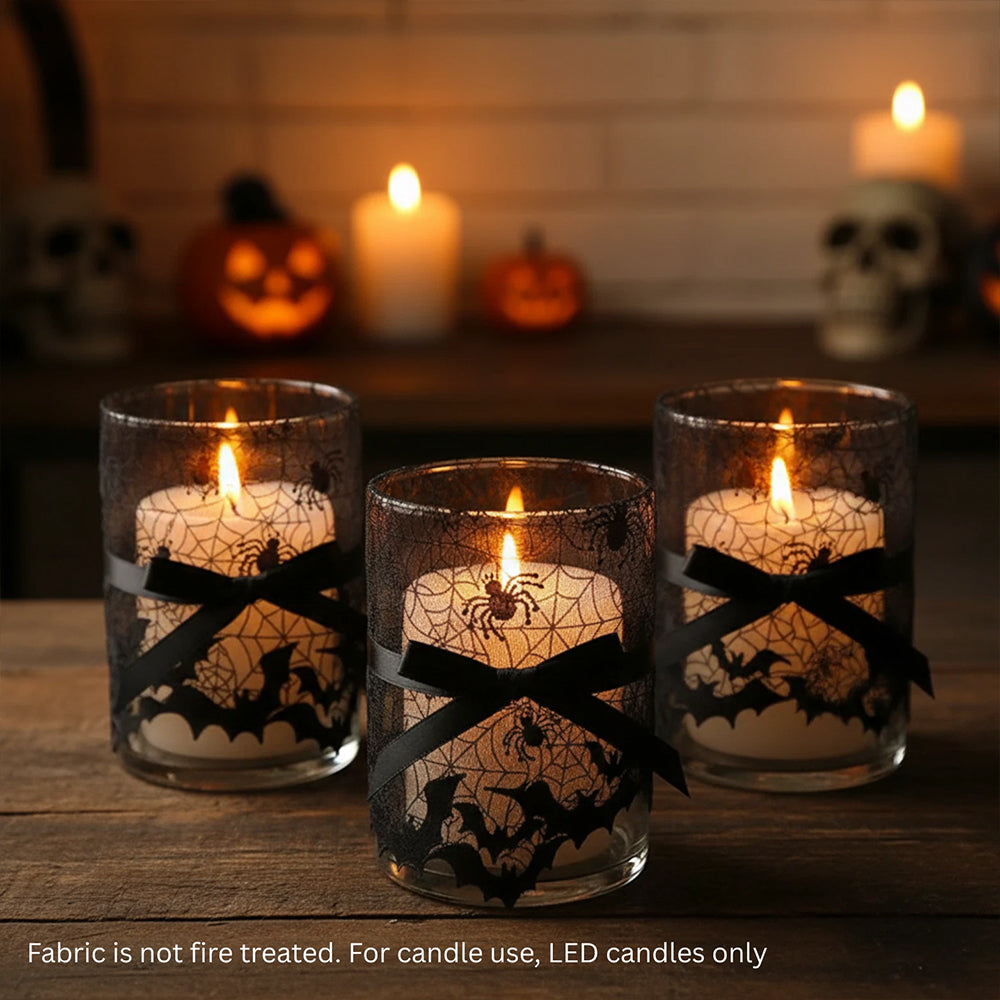 Halloween Cobweb Lace – Lamp Shade Cover with Spider, Gothic Party Decor