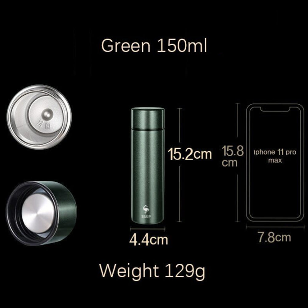 Thermos Water Bottle Mini Coffee Mug Vacuum Insulated for Hot Cold Drinks Office