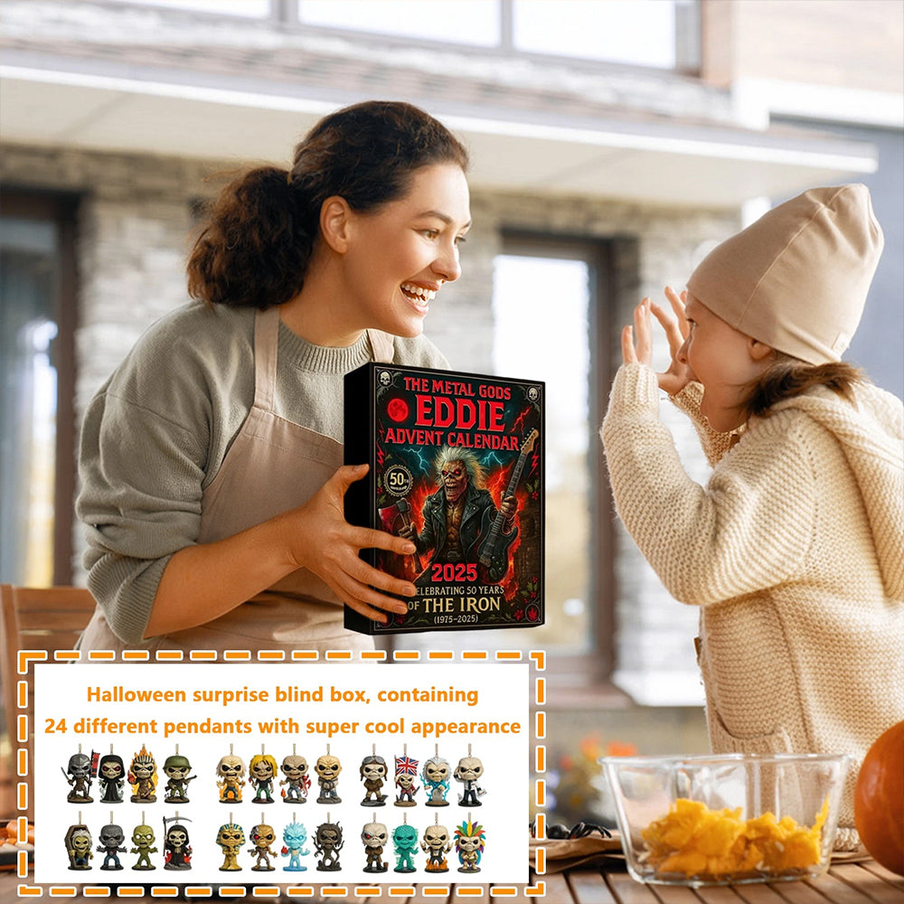 2025 Eddie Iron Maiden Advent Calendar 2D- 24 Days of Metal Christmas Countdown with Acrylic Pendants