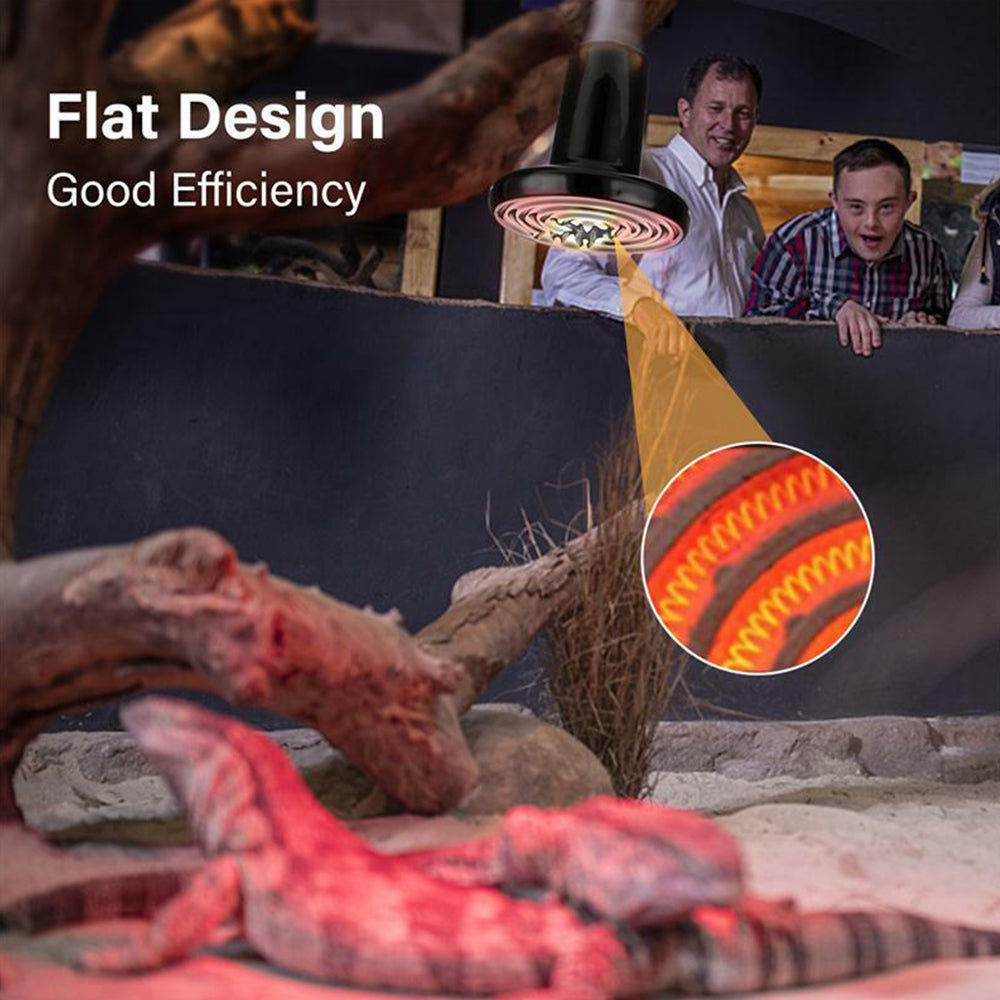 2-Pack 150W Ceramic Heat Emitter – E27 Infrared Heat Lamp for Reptiles, No-Light 24/7 Heating