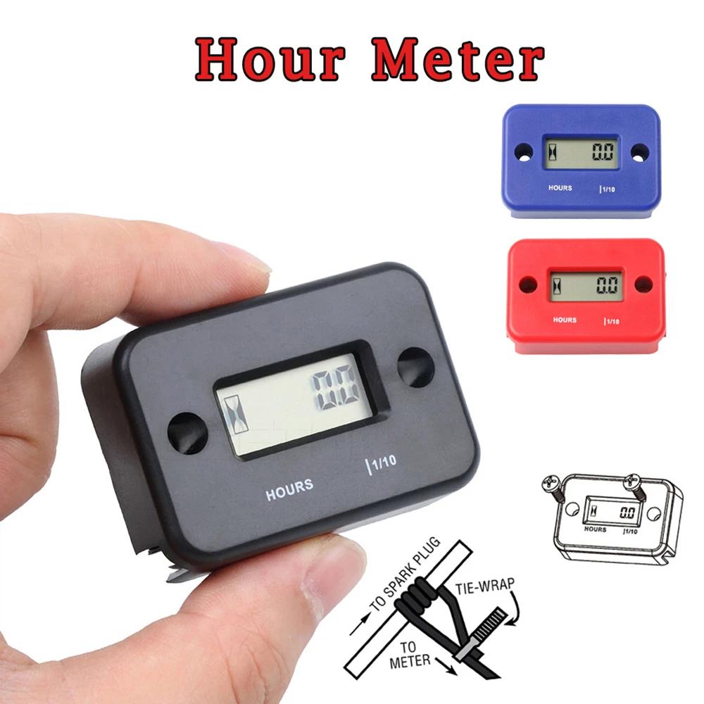 Inductive Waterproof Hour Meter Marine ATV Motorcycle Dirt Bike Sk Engine BLACK