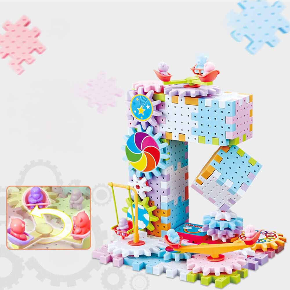 Educational Electric Gears Building Block Toys Creative Rotating STEM Toys Set for Boys Girls Kids