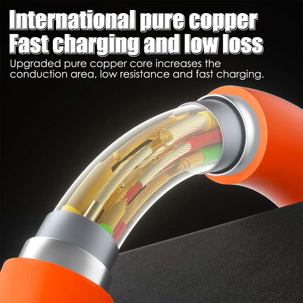 4-in-1 Digital Display USB-C PD Fast Charging Cable 100W for iPhone Android