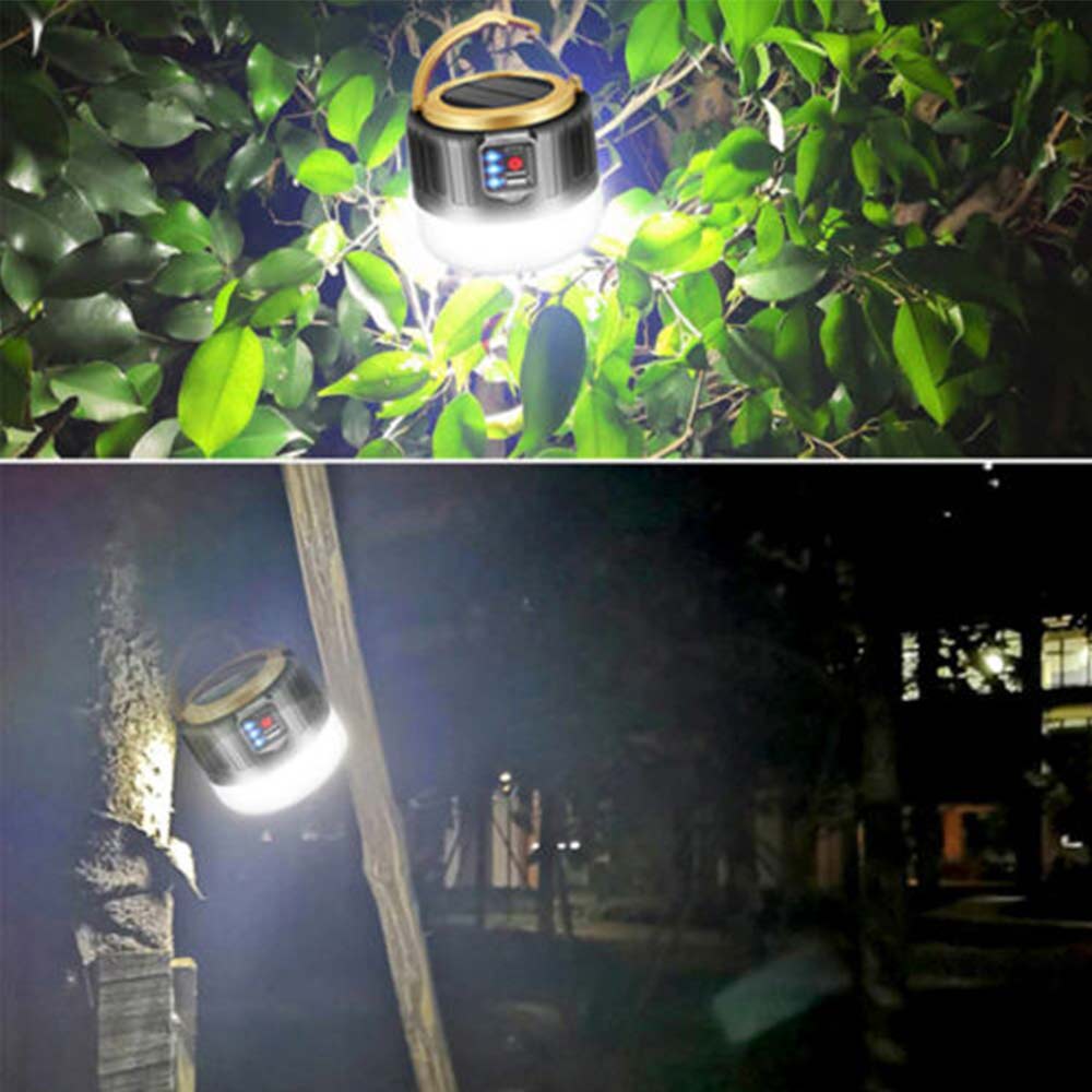 LED Solar Light + Remote Control + USB Rechargeable Tent Camping Emergency