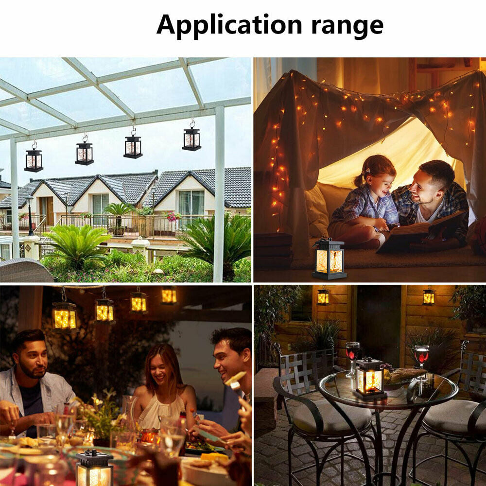 LED Solar Powered Hanging Lantern Lights Waterproof Outdoor Garden Table Lamp