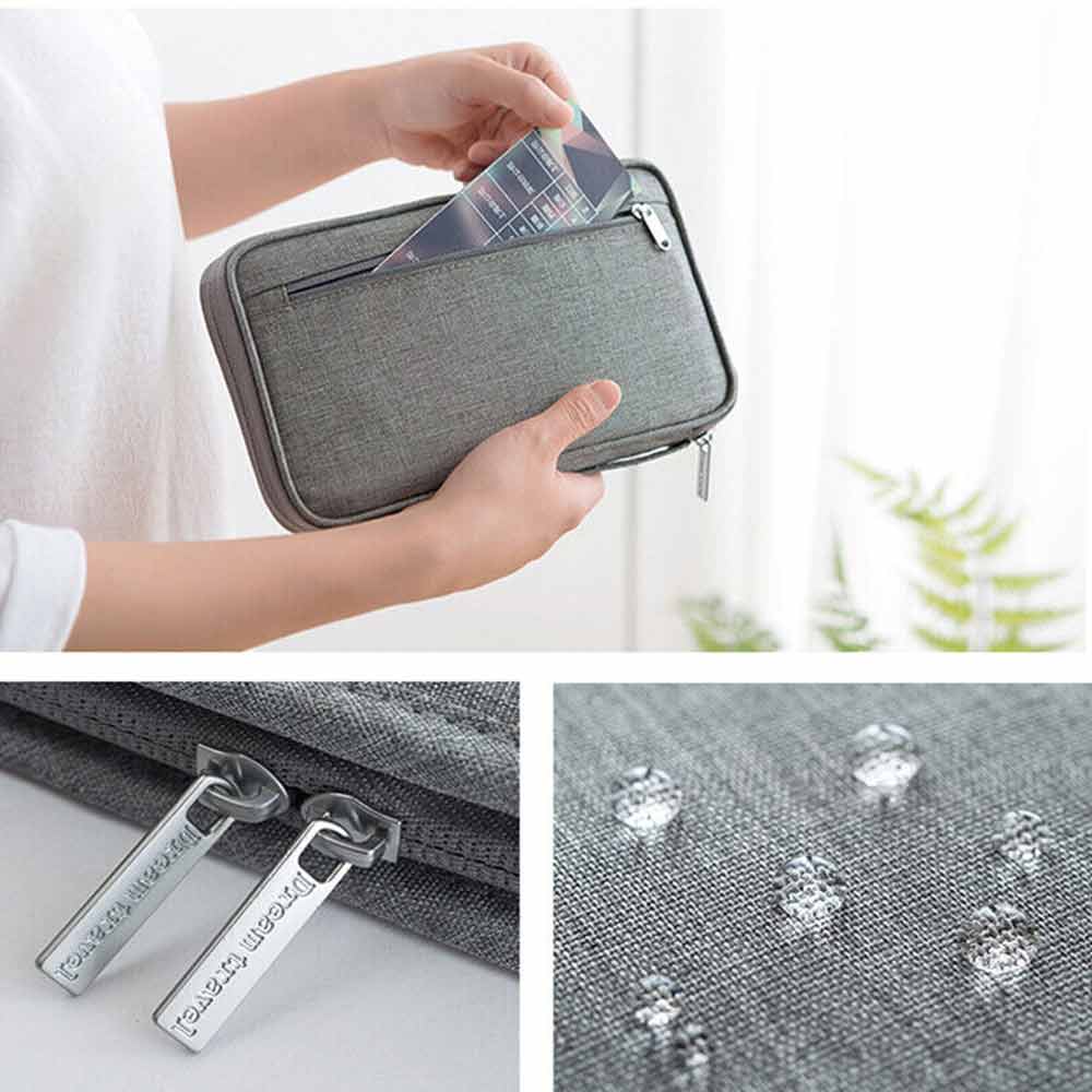 Passport Holder Travel Document Wallet Waterproof RFID Bag Family Case Organizer