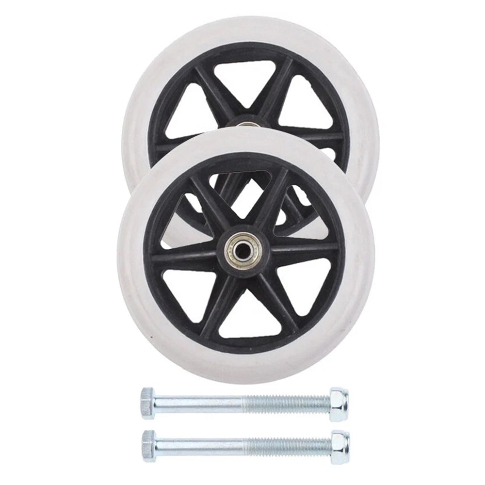 2x 7" Heavy Duty Wheelchair Replacement Front Wheel Smooth-Caster Solid Wheels