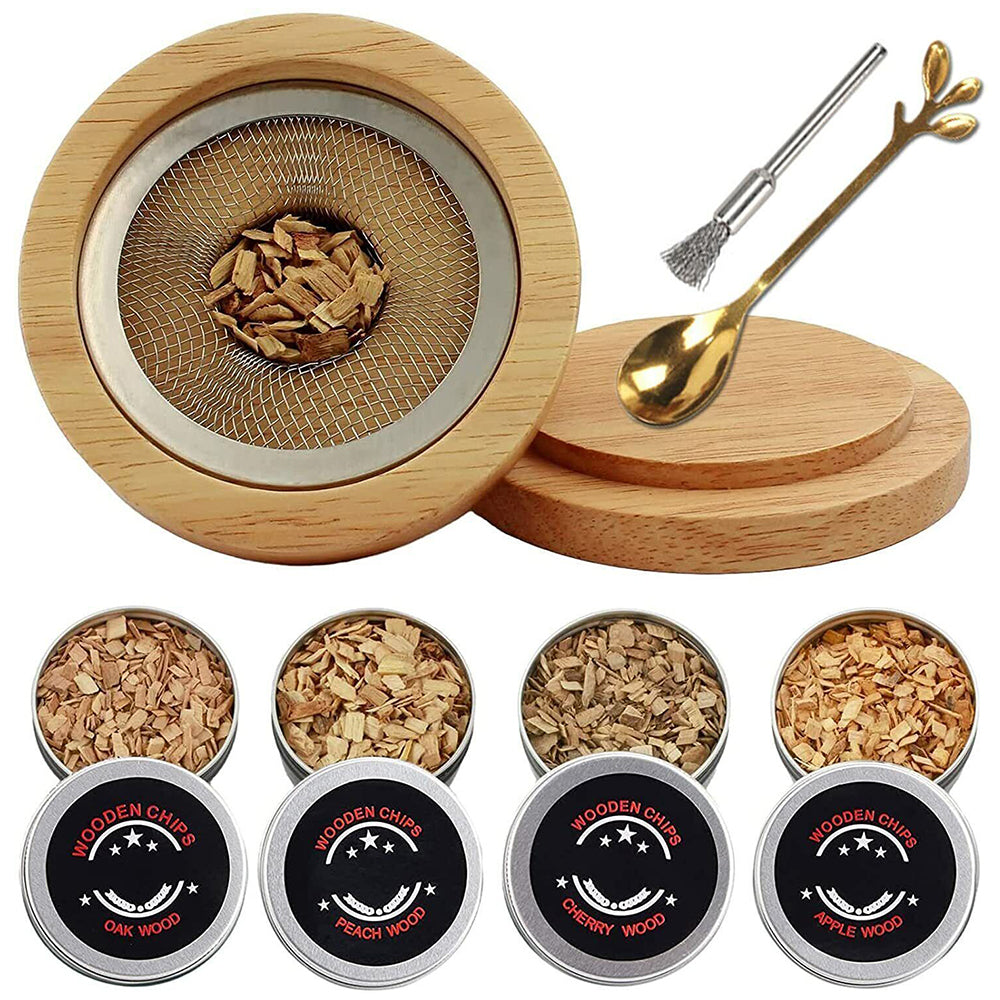 Cocktail Smoker Kit -Whiskey/Bourbon Smoker Infuser Kit with Flavors Wood Chip