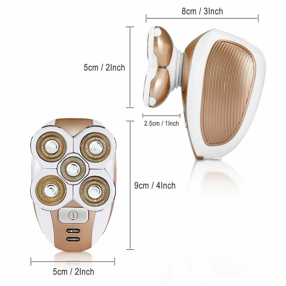 Electric Shaver 5 Head Floating Lady Body Facial Hair Remover Beard Clipper Kit