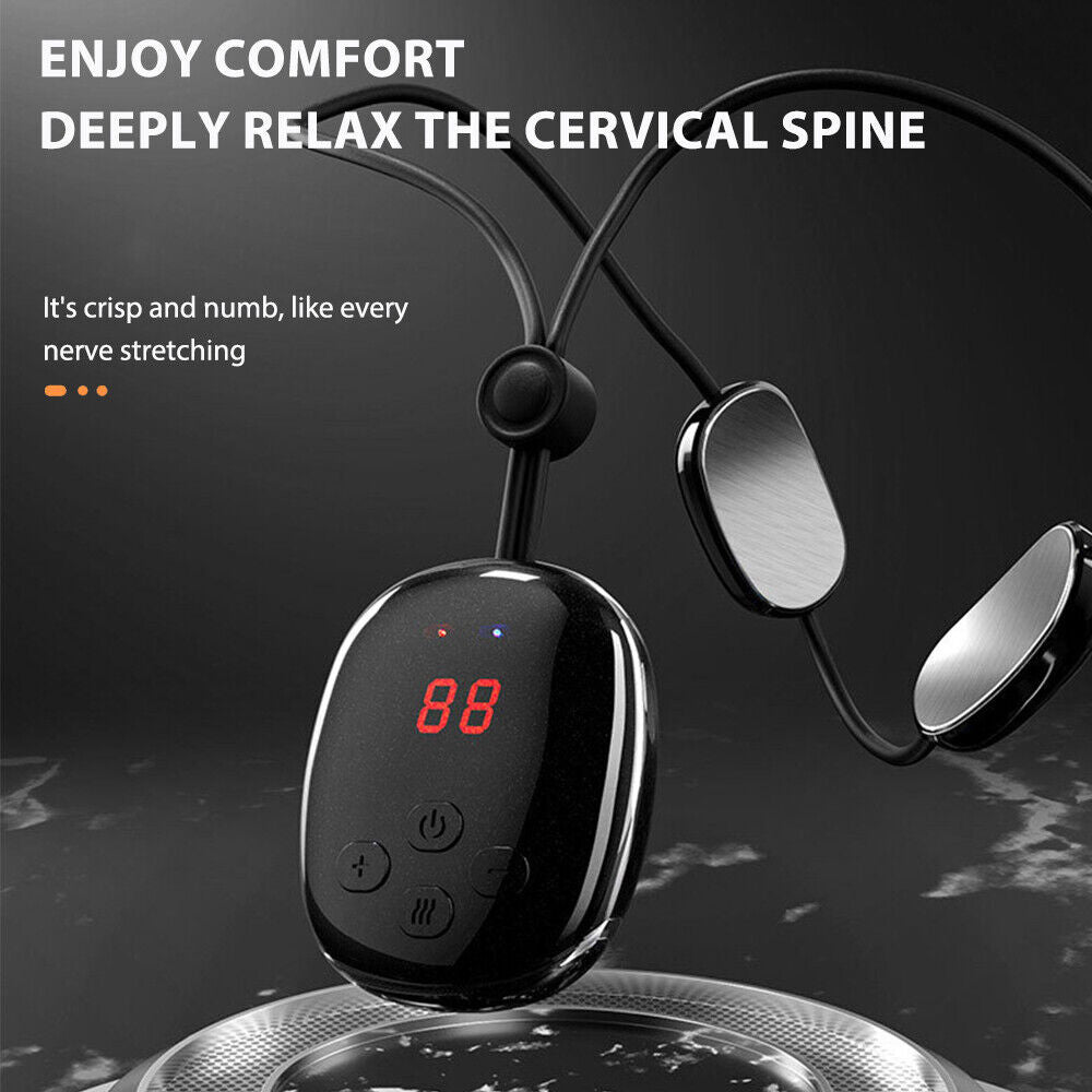 Electric EMS Hanging Spine Massager Neck Shoulder Massage Hot Compress Massager