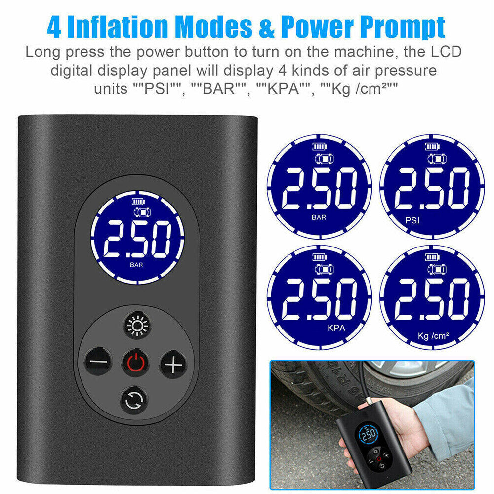 Cordless Air Compressor Tyre Inflator Car Bike Ball Motorcycle Electric Pump