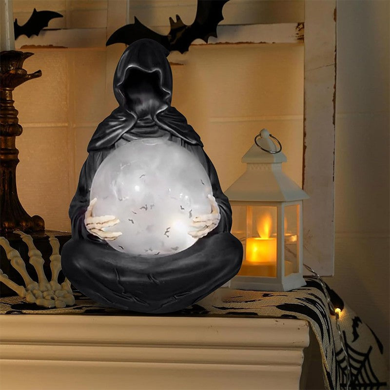 LED Light Grim Reaper Water Globe The Death God's Crystal Balls Halloween Decor