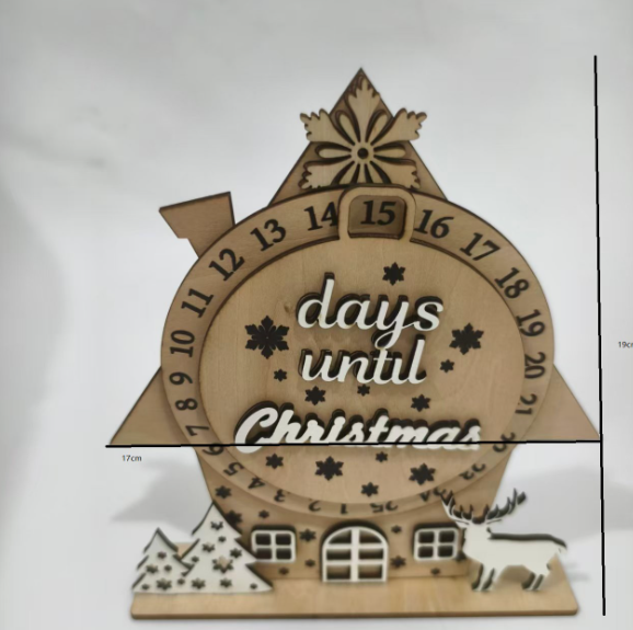 Wooden Advent Calendar - DIY Tabletop Christmas Countdown with Changeable Day