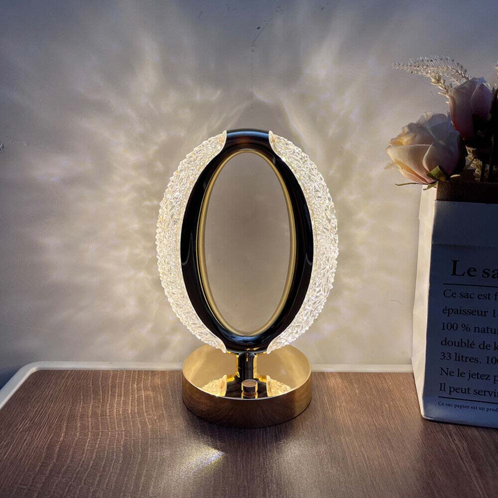 USB LED Crystal Table Lamp Touch Dimmable Bedside Night Light Bedroom Decor Gift