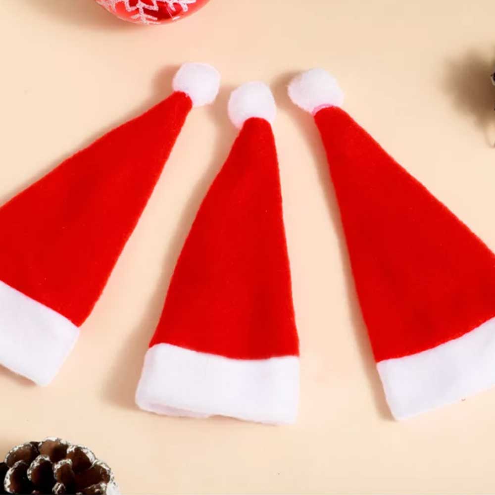 10PCS Red Hat Santa Cutlery Christmas Knife Bag Xmas Fork Holder Xmas Decoration