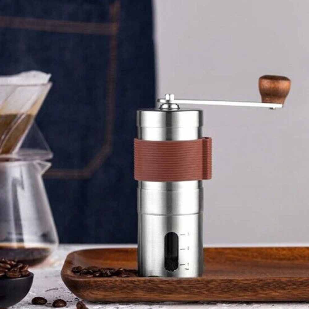 Manual Coffee Grinder Burr Hand Spice Bean Stainless Steel Adjustable Coarseness