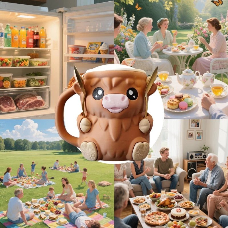 Ferdinand Ice Cream Pint Holder the Highland Cow with Spoon Slots | Eco-Friendly
