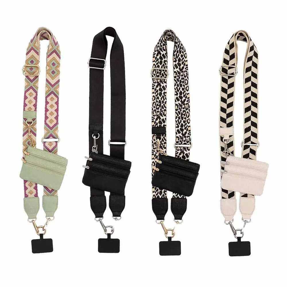 Crossbody Phone Chain with Zipper Wallet Pouch Phone Strap With Zippered Pouch