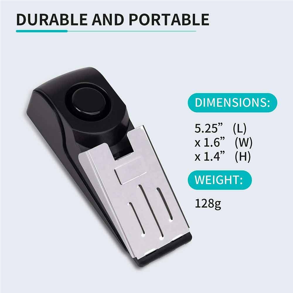 Home Security Wedge Door Stop Alarm System Device Intruder Alert Detection