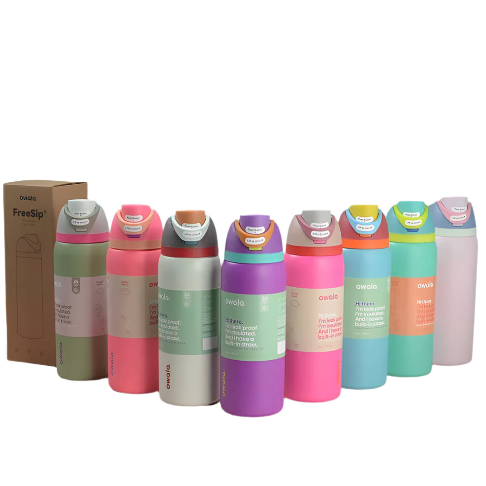 1X Random Owala FreeSip Stainless Steel Water Bottle Insulated Sports Portable