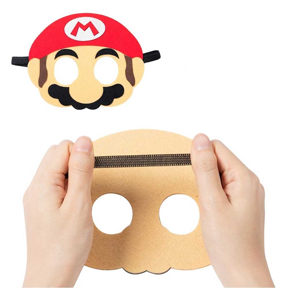 12PC Cartoon Mario Felt Costume Masks Party Supplies Favors Decoration Gift
