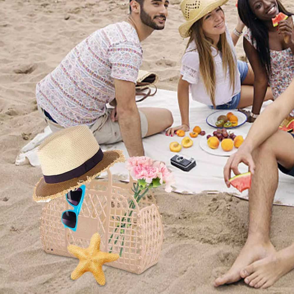 Jelly Tote Bright Jelly Bags Reusable Gift Basket Girls Beach Bag Jelly Purse