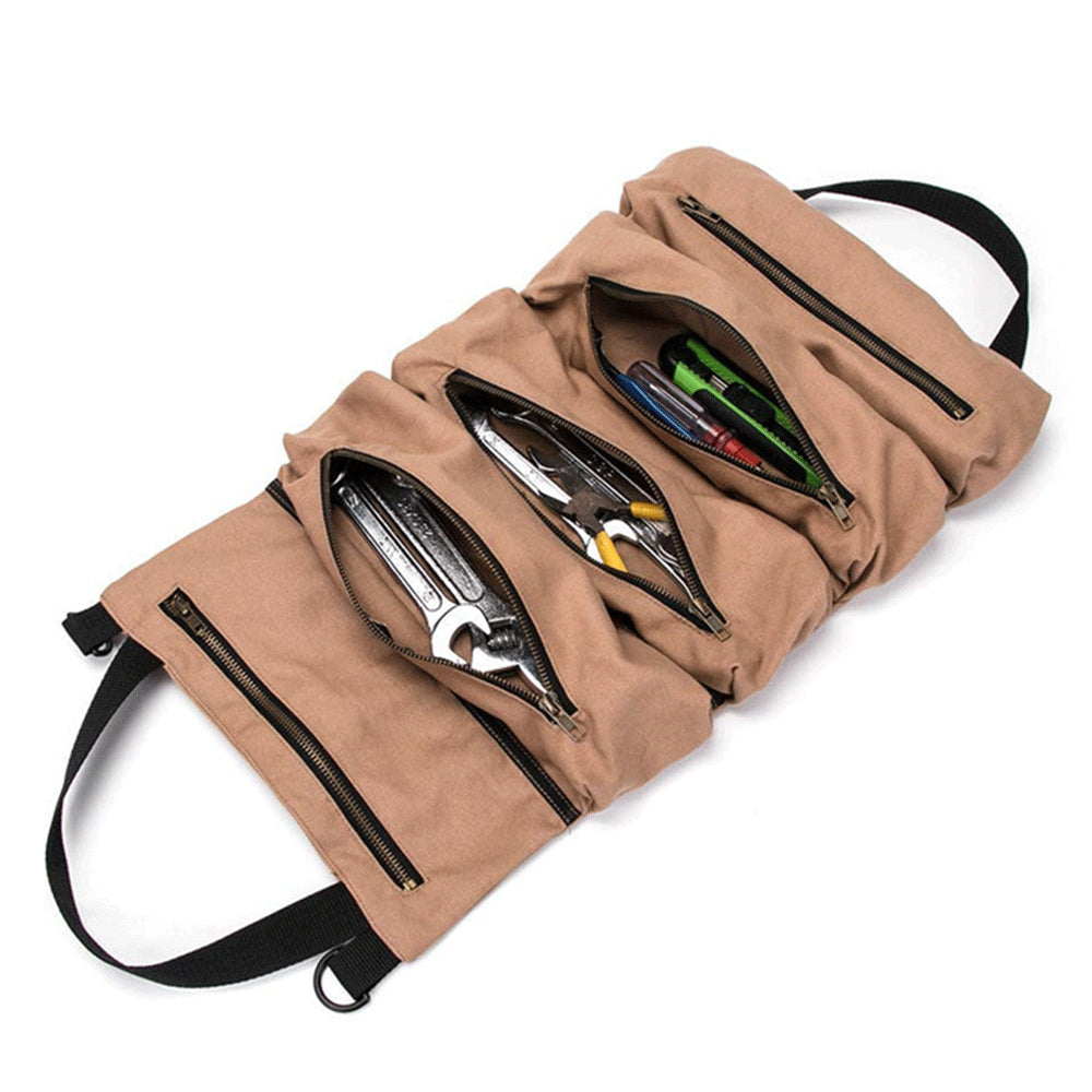 Large Car Repair Tools Home Hardware Tool Wrench Roll Up Bag Organizer Canvas