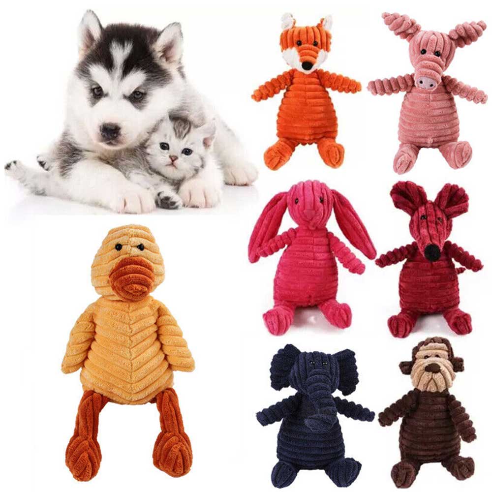 Puppy Teeth Toys Cute Pet Dog Chew Toy Squeaker Squeaky Soft Plush Play Sound