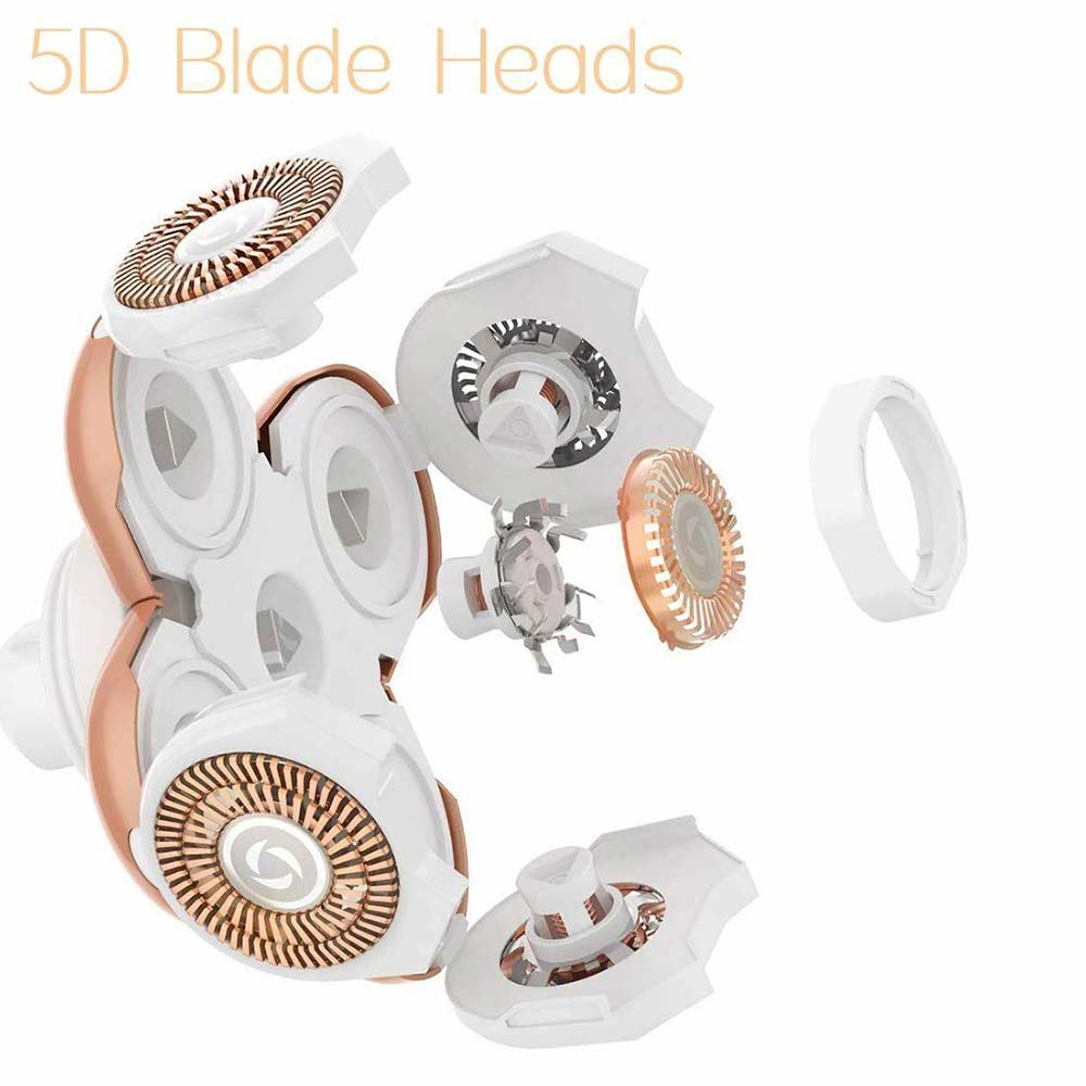 Electric Shaver 5 Head Floating Lady Body Facial Hair Remover Beard Clipper Kit