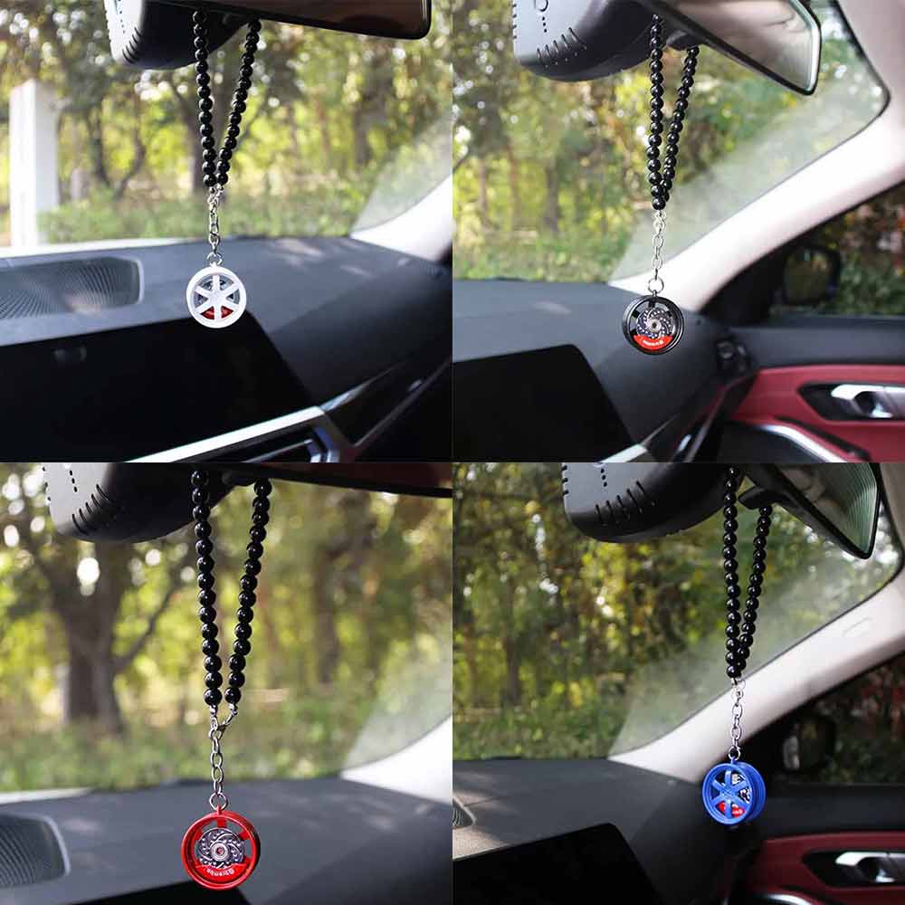 Car Pendant Decoration Metal Hanging Auto Interior Wheel Hub Rear View Mirror