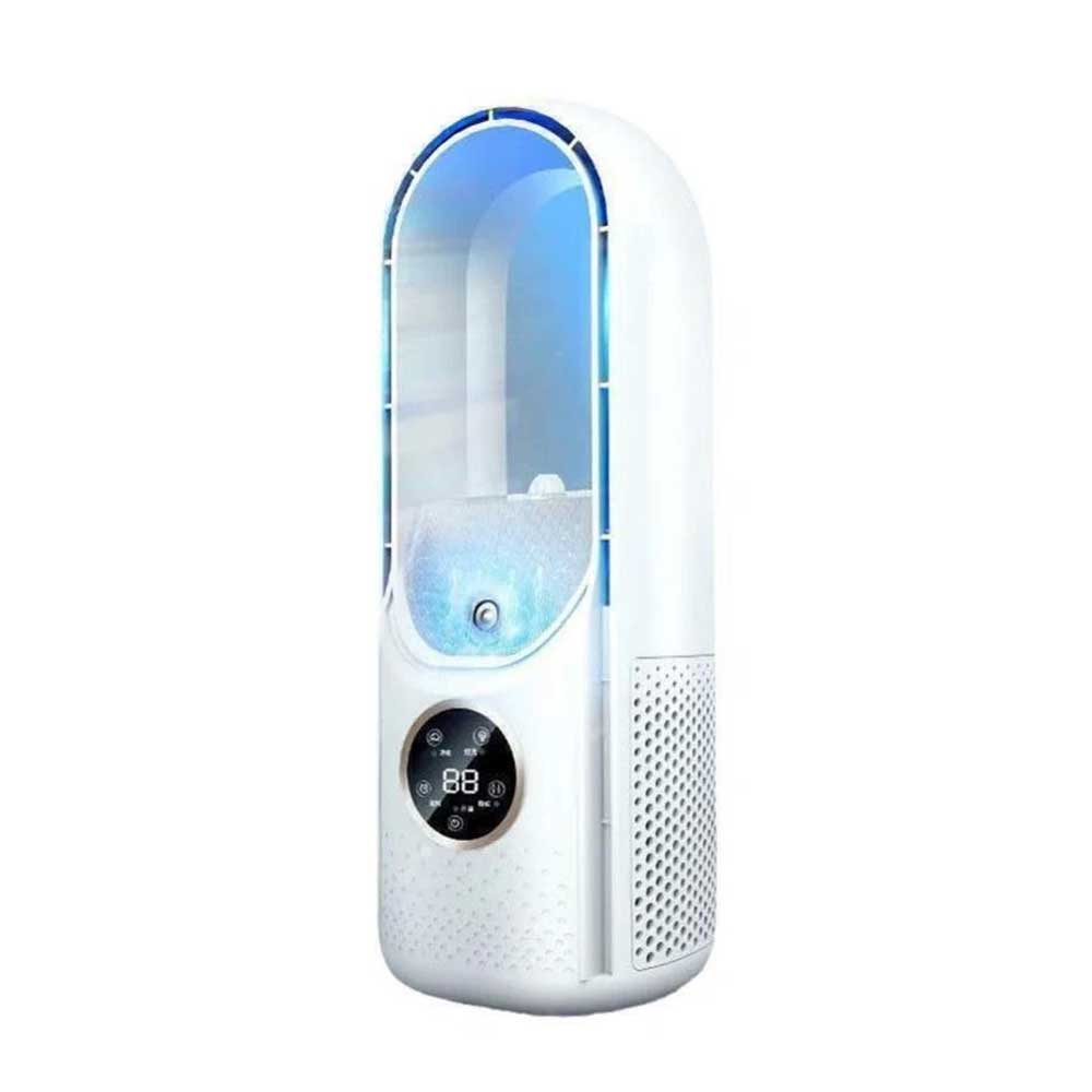 Portable Air 6 Speed Silent Timer Air Conditioner Cooler Leafless Electric Fan