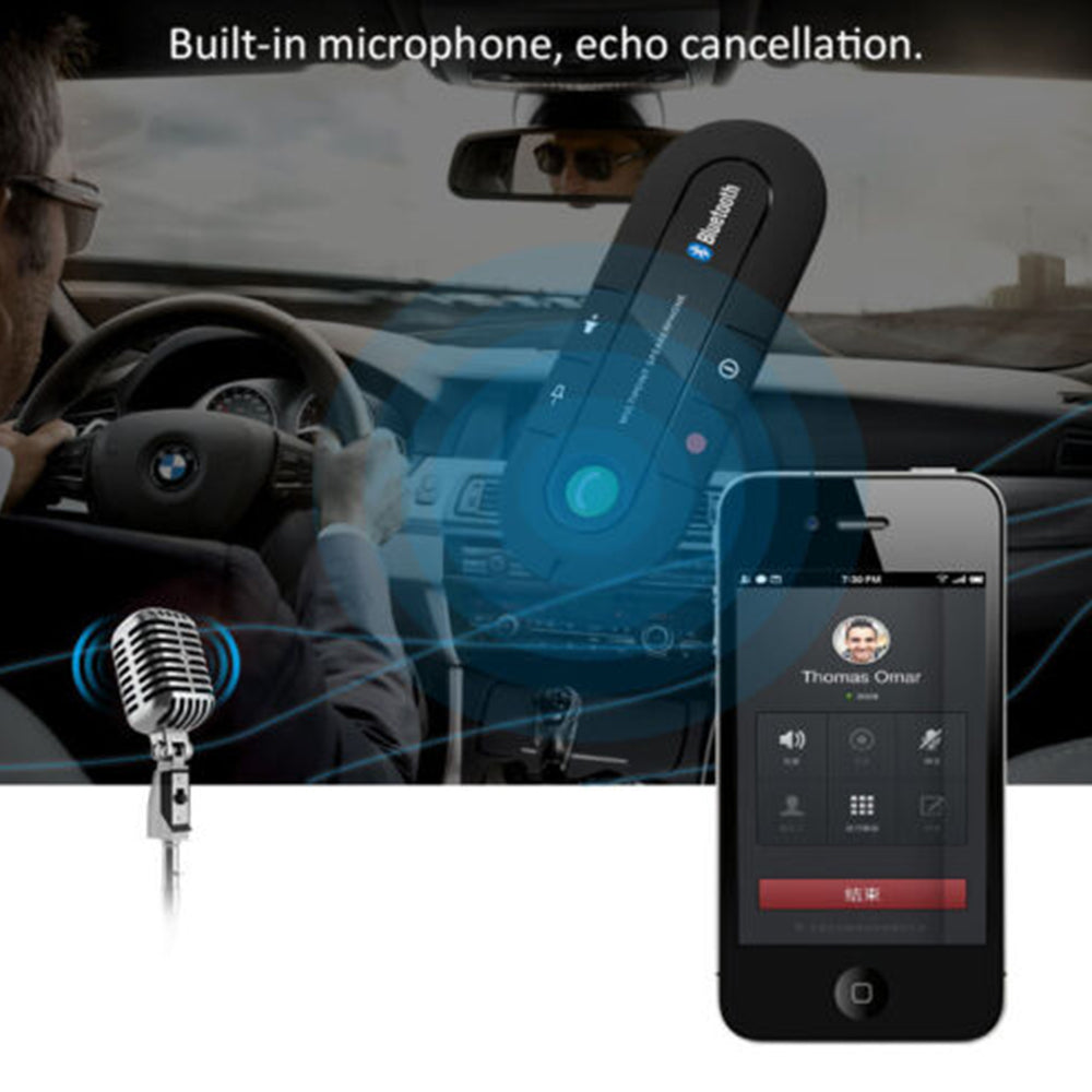 Sun Visor Clip Wireless Bluetooth Handsfree Speaker Phone MP3 Player Car Charger