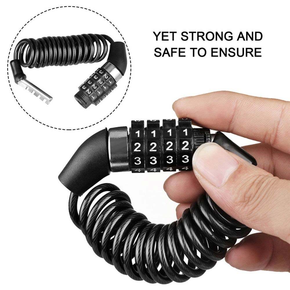 Helmet Lock Chain 4 Digit Password Combination Bike Motorcycle Anti-theft Lock