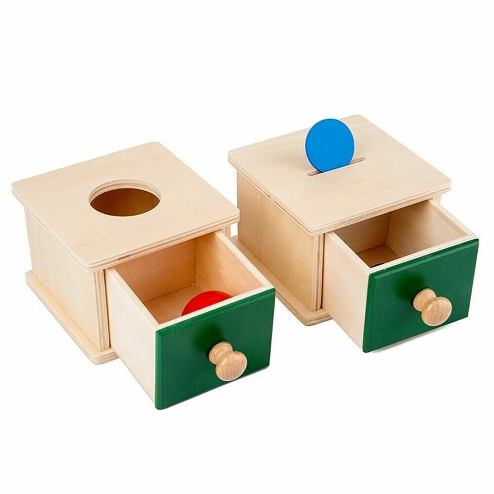 Wooden Educational Object Permanence Coin Box Ball Toy Early Learning