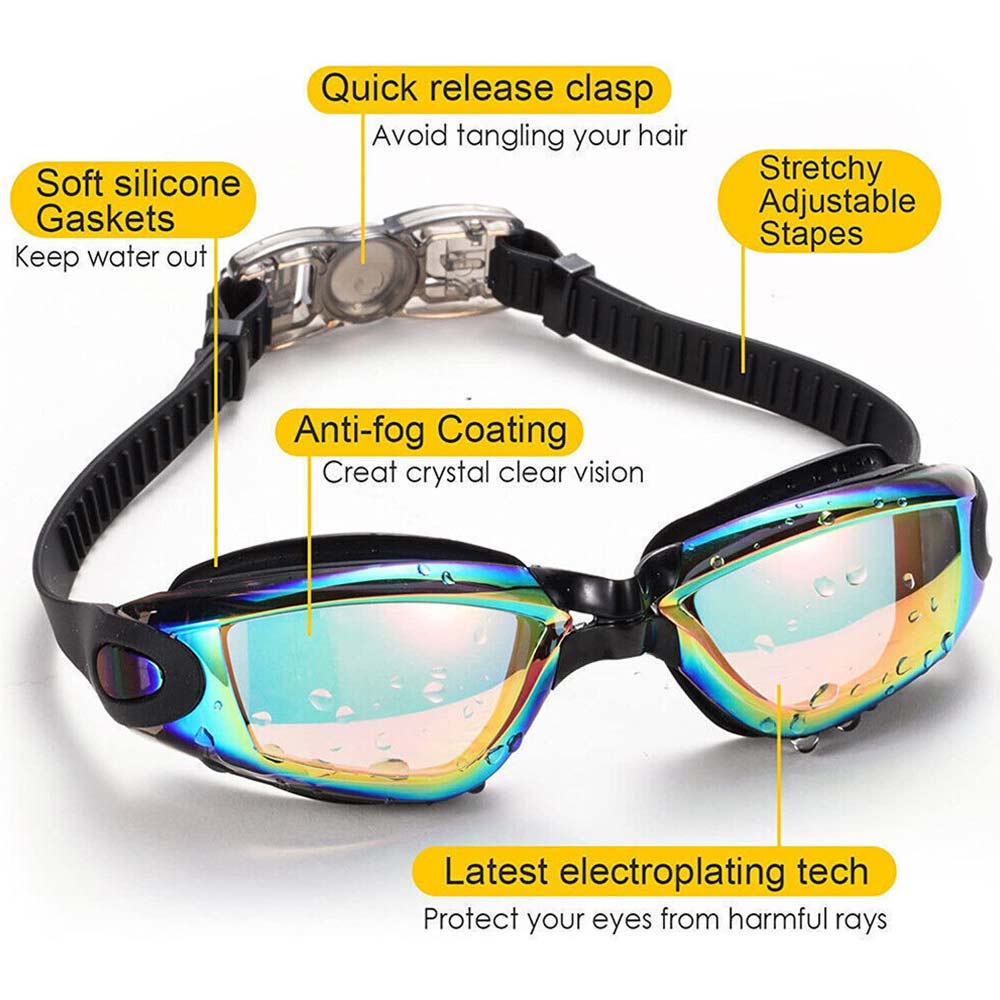 Swimming Goggles for Men Women Adult Teens Adjustable Anti Fog Diving Goggles