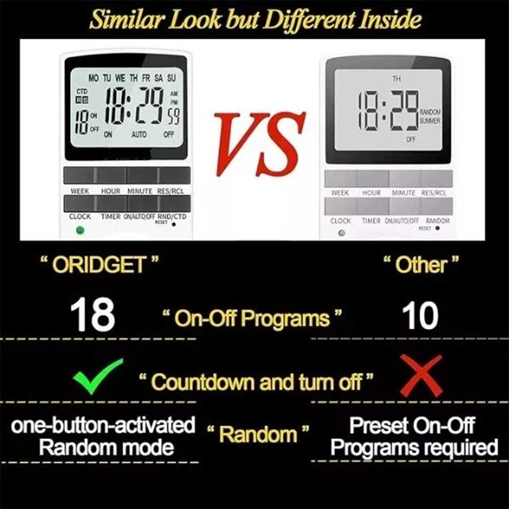 Electronic Digital Timer 12/24 Hour Switch 7 Day Socket UK Plug-in Programmable