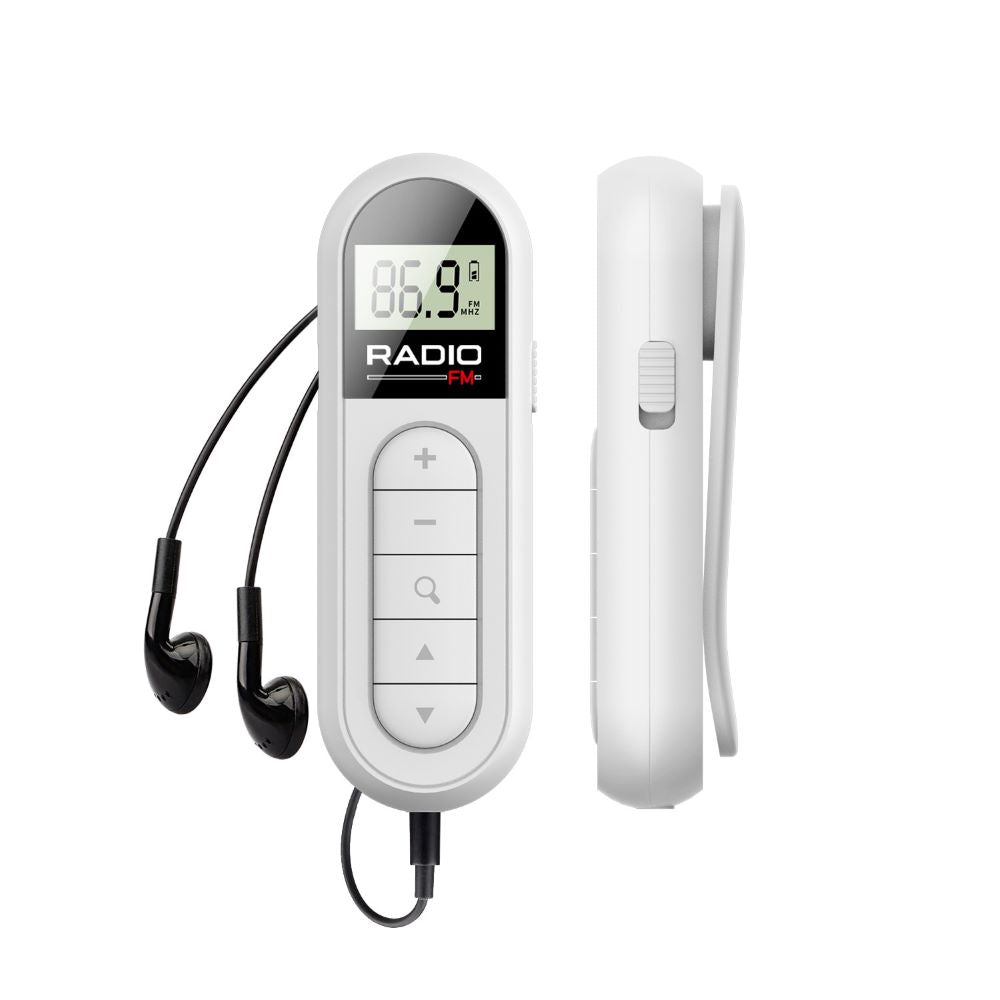 Mini FM Radio – Portable Clip-On Rechargeable Radio for Meeting, Tour Guide, Racing & Sports