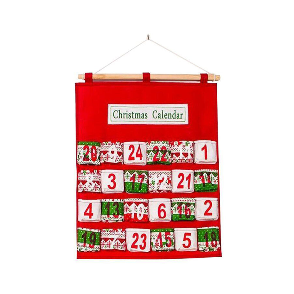 Christmas Advent Calendar 24days Bag Felt Hanging Countdown Pocket Xmas Tree