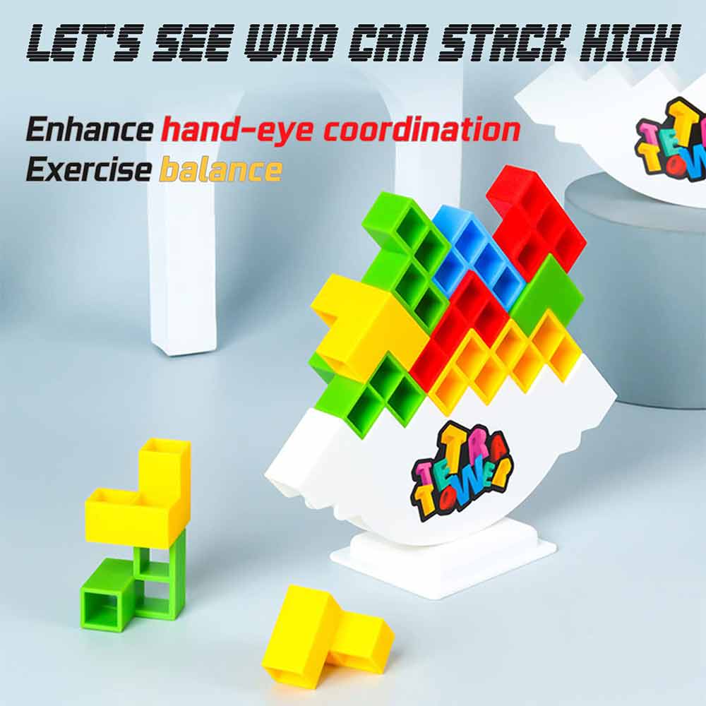 48Pcs Tetra Tower Balance Stacking Blocks Game Team Toys Gifts for Kids Adults