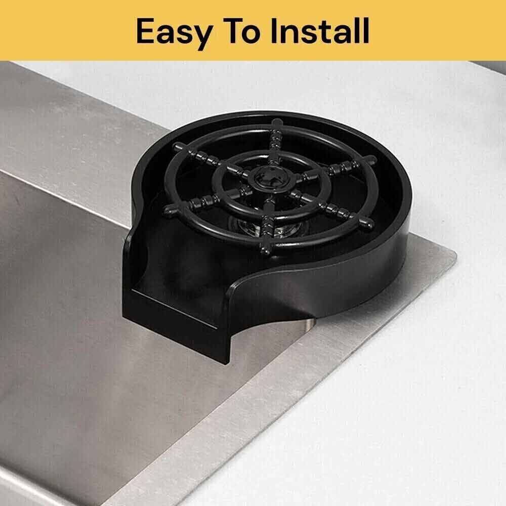 Kitchen Cafe Sink Glass Rinser Automatic Bottle Washer Cup Cleaner Bar Pitcher