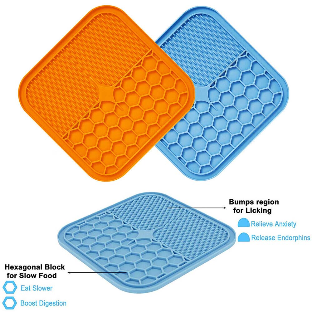 1pcs Silicone Pet Lick Mat Cat Puppy Dog Slow Feeder Lick Pad Bath Grooming Help