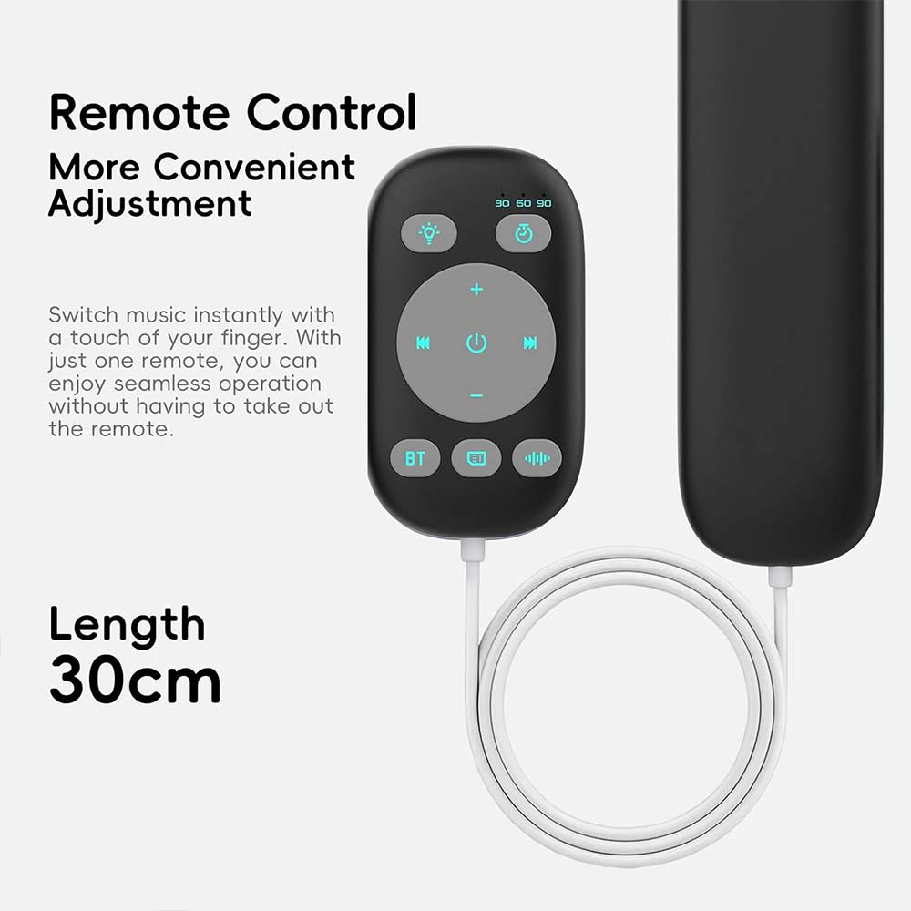 Bluetooth Bone Conduction Speaker with Timer Remote - 3-in-1 White Noise Machine for Sleeping Under Pillow