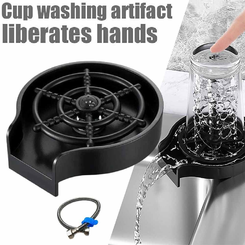 Kitchen Cafe Sink Glass Rinser Automatic Bottle Washer Cup Cleaner Bar Pitcher
